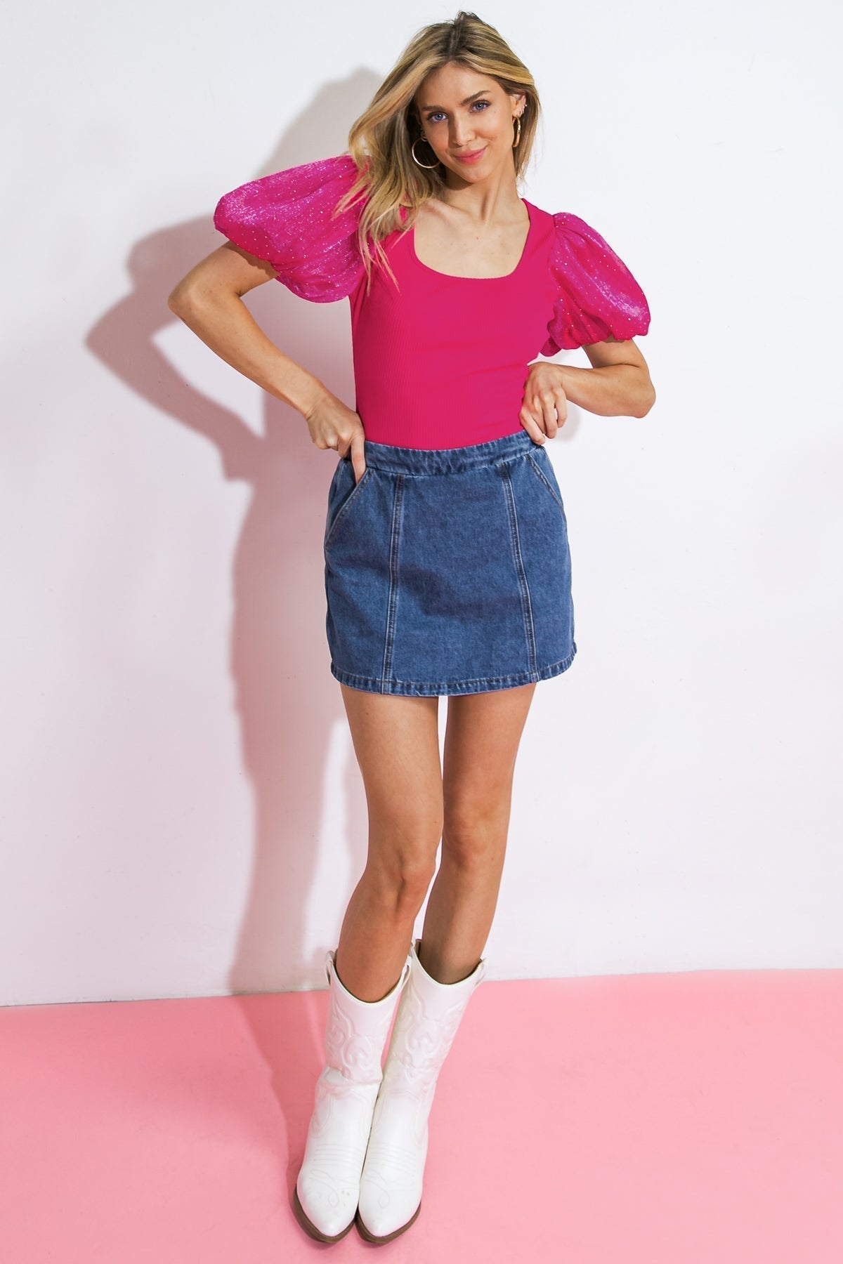 MOMENTS IN LOVE DENIM SKORT Flying Tomato